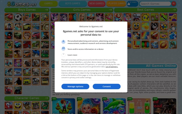 Screenshot of 8games.net