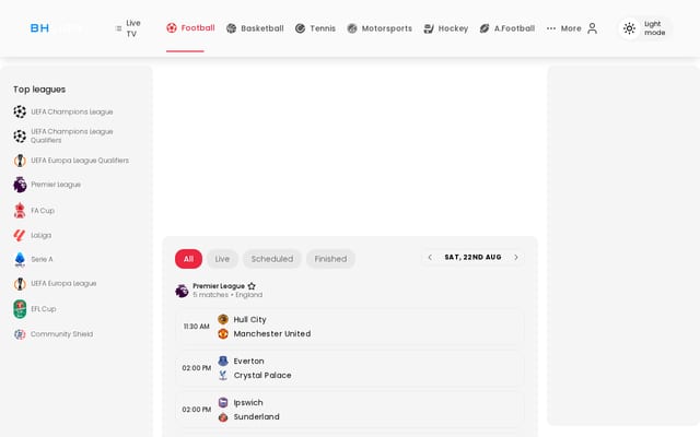 Screenshot of bhliga.com