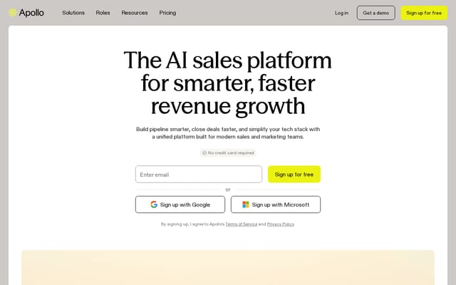 Screenshot of apollo.io