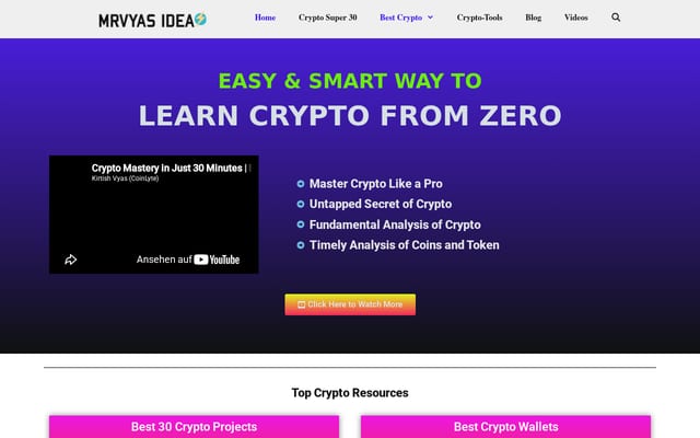 Screenshot of mrvyasidea.com