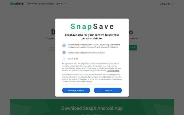 Screenshot of snapsave.app