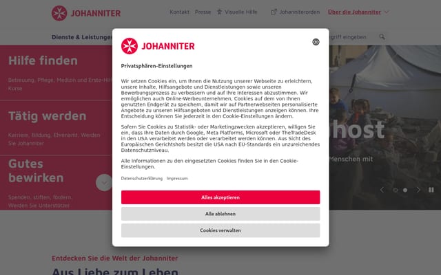 Screenshot of johanniter.de