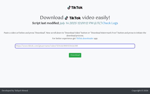 Screenshot of tikdown.org