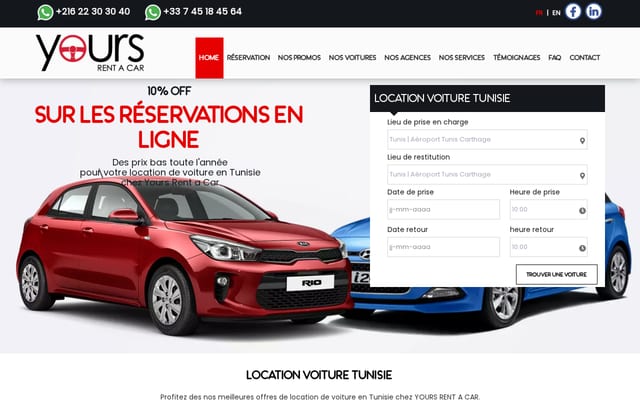 Screenshot of yours-rentacar.com