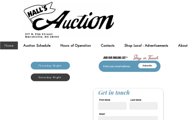 Screenshot of donhallsauction.com