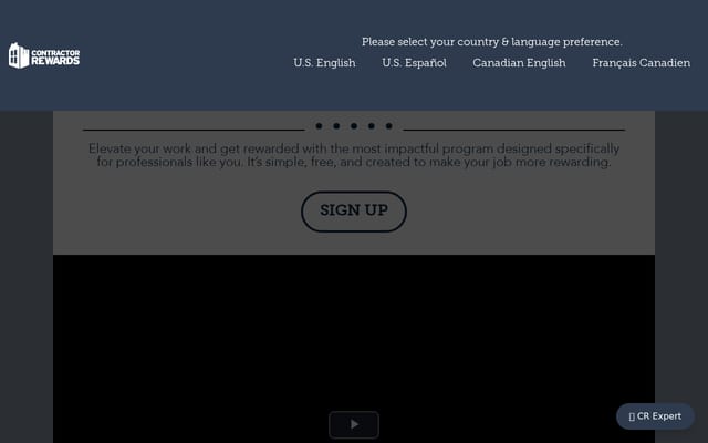 Screenshot of contractorrewards.com
