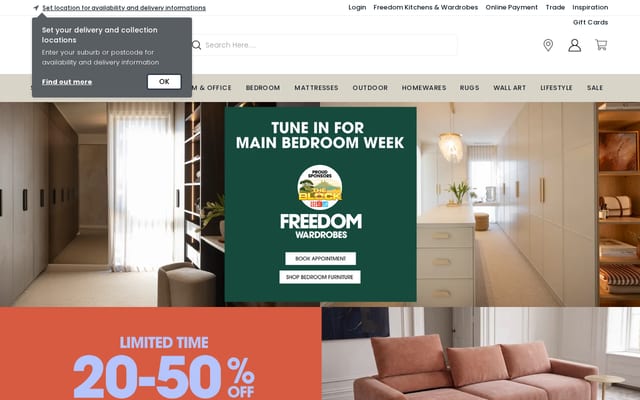 Screenshot of freedom.com.au