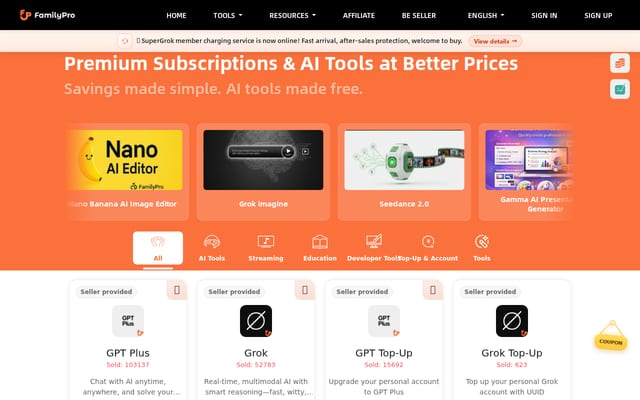 Screenshot of familypro.io