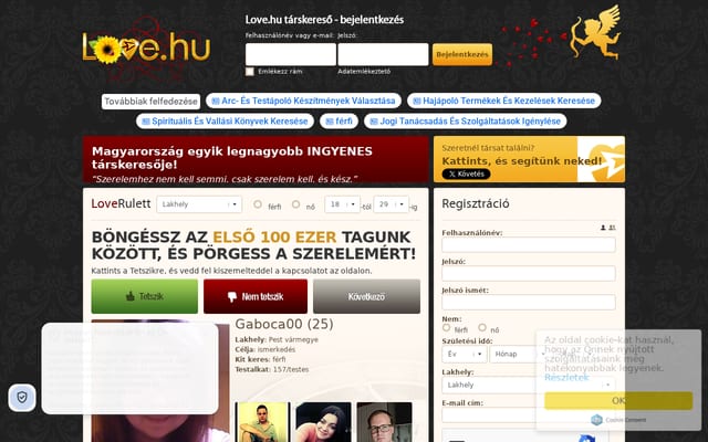 Screenshot of love.hu