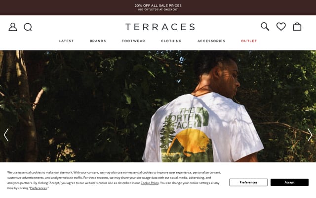 Screenshot of terracesmenswear.co.uk