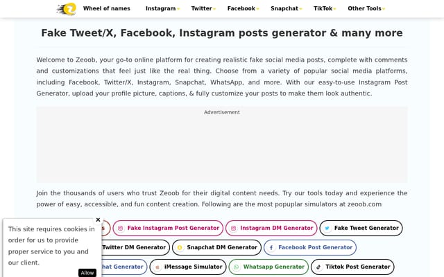 Screenshot of zeoob.com