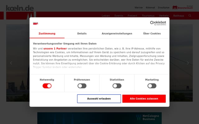 Screenshot of koeln.de