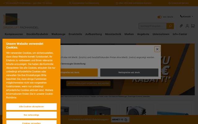 Screenshot of druckluft-shop.at