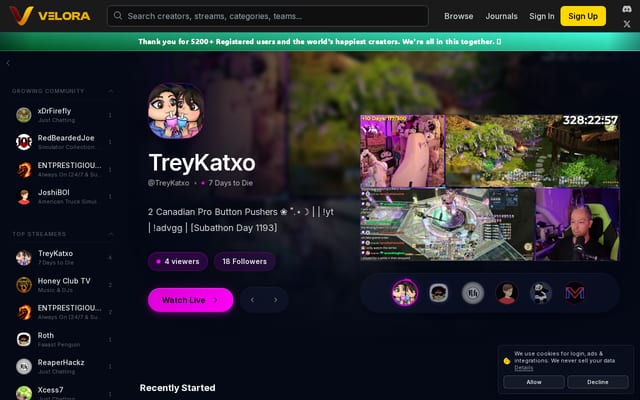 Screenshot of velora.tv