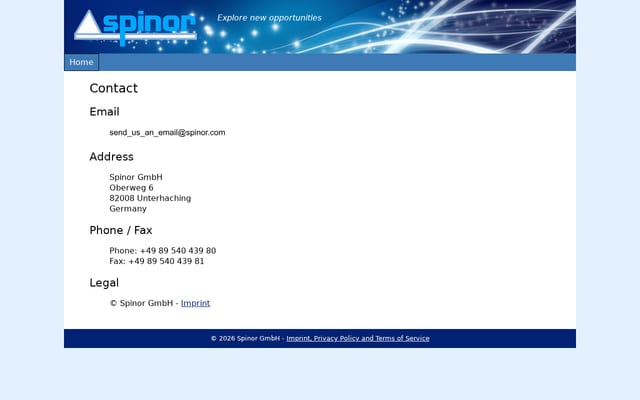 Screenshot of spinor.com
