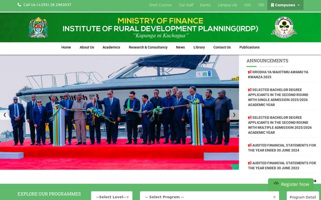 Screenshot of irdp.ac.tz