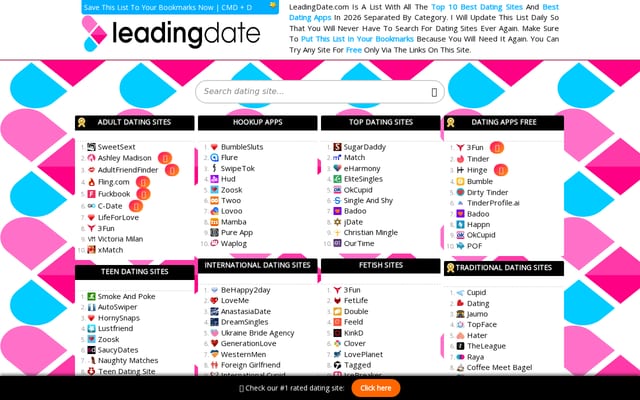 Screenshot of leadingdate.com