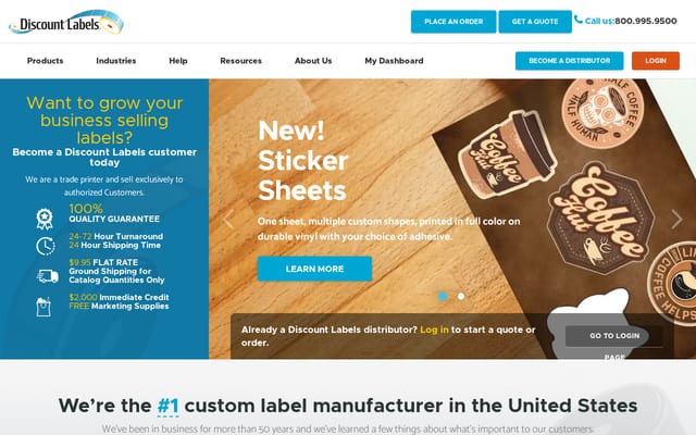 Screenshot of discountlabels.com