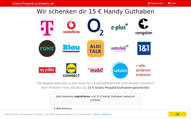 Screenshot of gratis-prepaid-guthaben.de