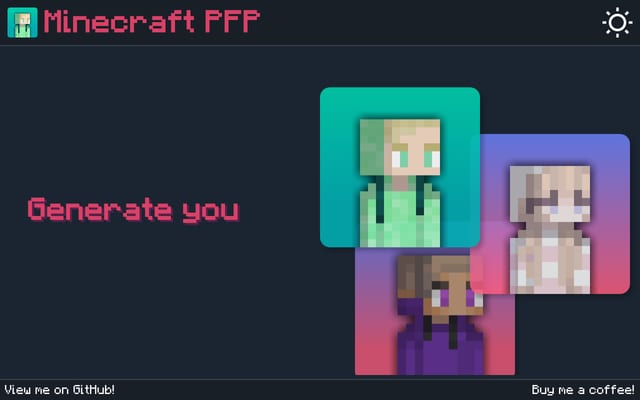 Screenshot of minecraftpfp.com