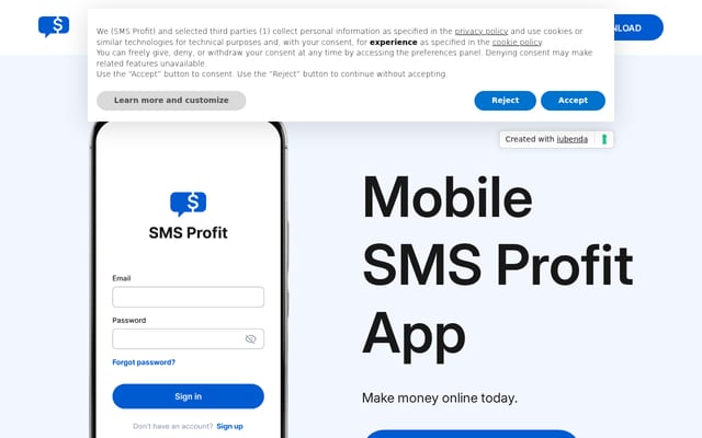 Screenshot of smsprofit.net