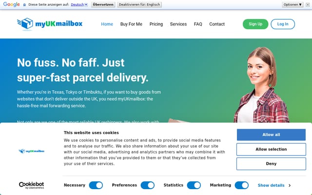Screenshot of myukmailbox.com