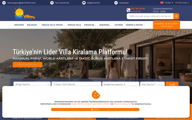 Screenshot of tatilvillam.com