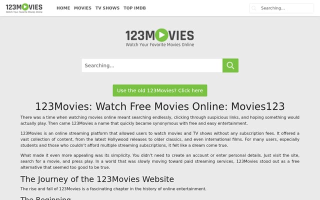 Screenshot of 123movieshub-hd.com