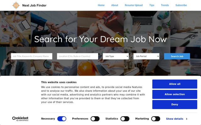 Screenshot of nextjobfinder.com