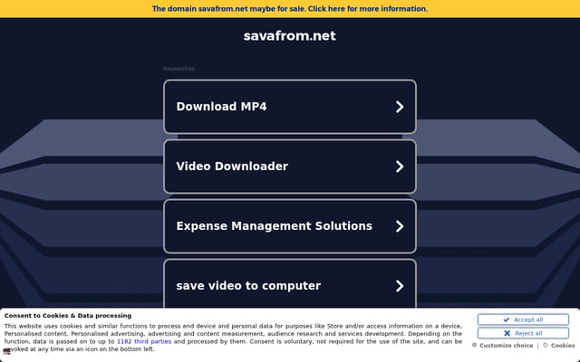 Screenshot of savafrom.net