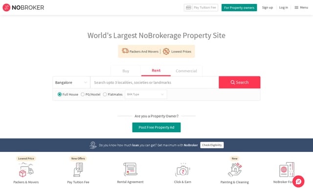 Screenshot of nobroker.in