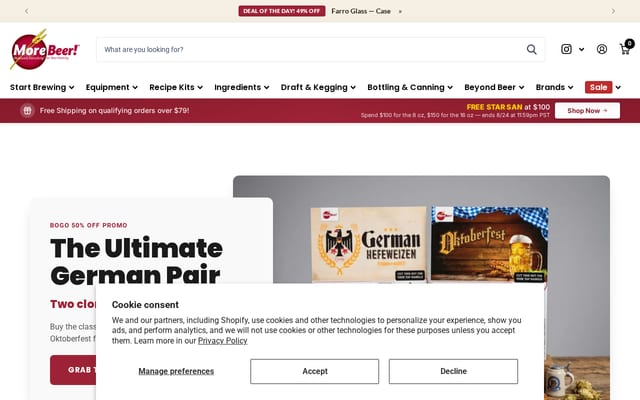 Screenshot of morebeer.com