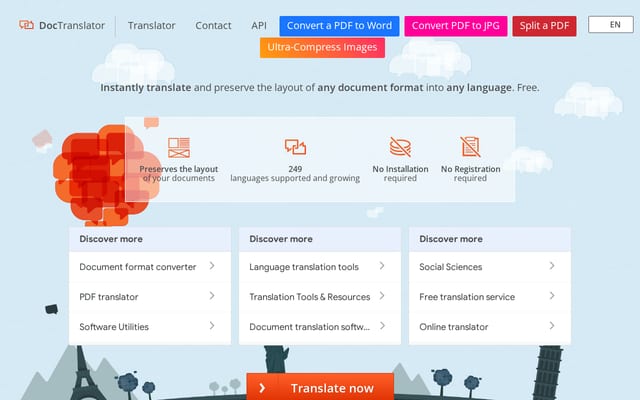 Screenshot of onlinedoctranslator.com