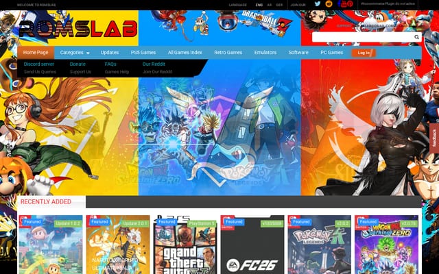 Screenshot of romslab.com