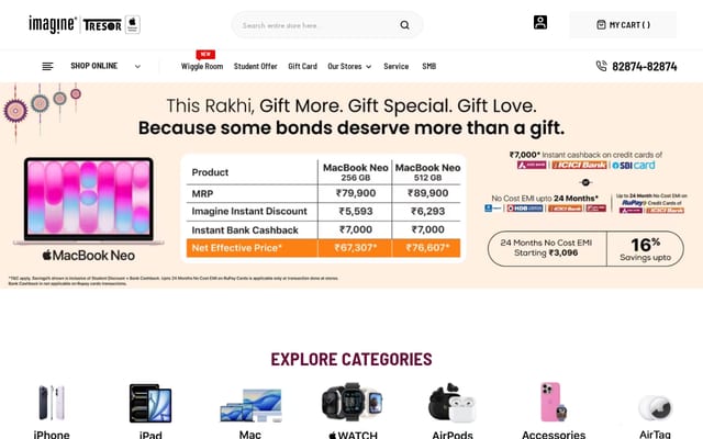 Screenshot of myimaginestore.com