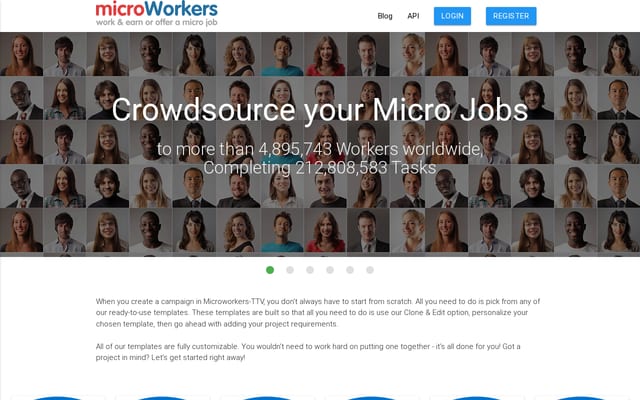 Screenshot of microworkers.com