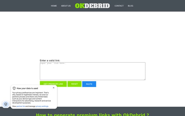Screenshot of okdebrid.com