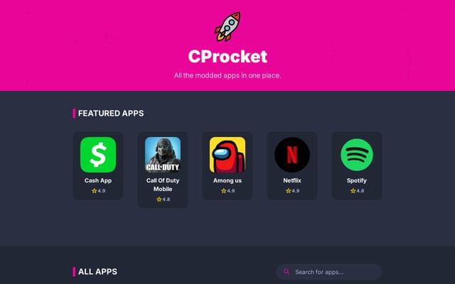 Screenshot of cprocket.com