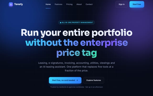 Screenshot of tenafy.com