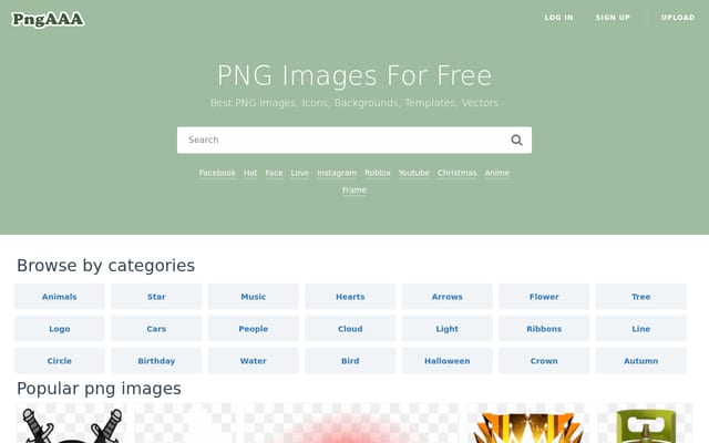 Screenshot of pngaaa.com
