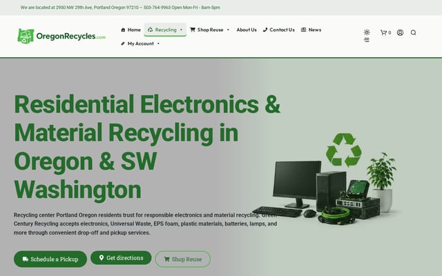 Screenshot of oregonrecycles.com