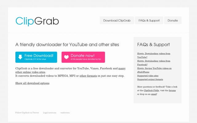 Screenshot of clipgrab.org