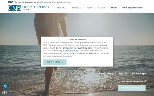 Screenshot of bankatcnb.bank