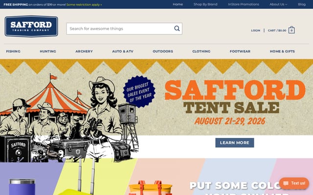 Screenshot of saffordtrading.com