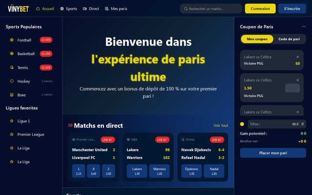 Screenshot of vinybet.com