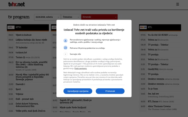Screenshot of tvhr.net