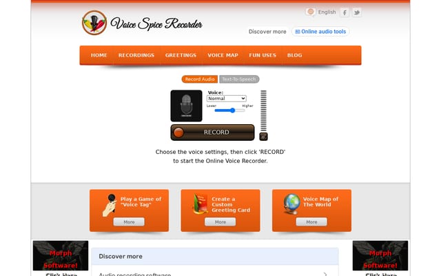 Screenshot of voicespice.com