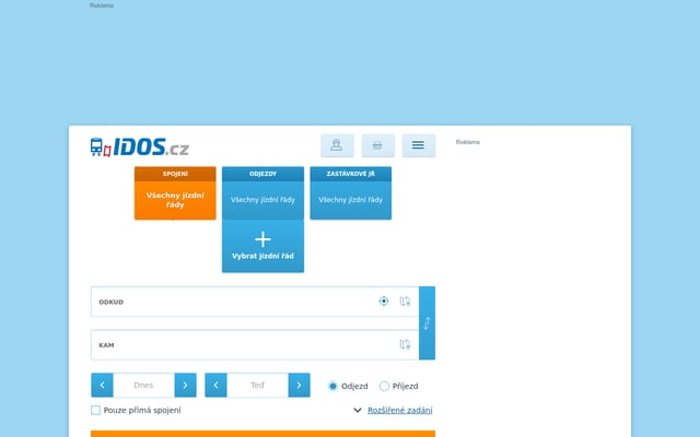 Screenshot of idos.cz