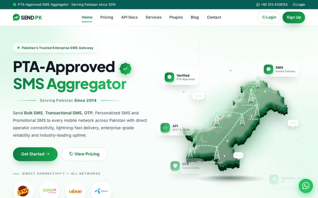 Screenshot of sendpk.com