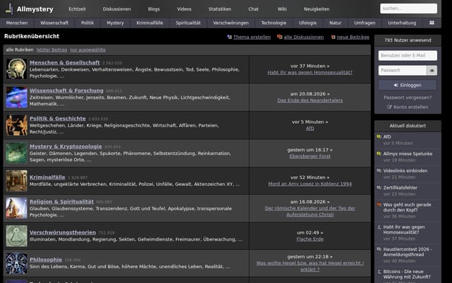 Screenshot of allmystery.de